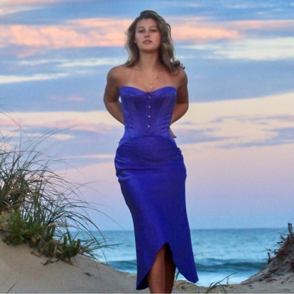 House of CB Imogen Corset Dress in Periwinkle - Picture 7 of 8